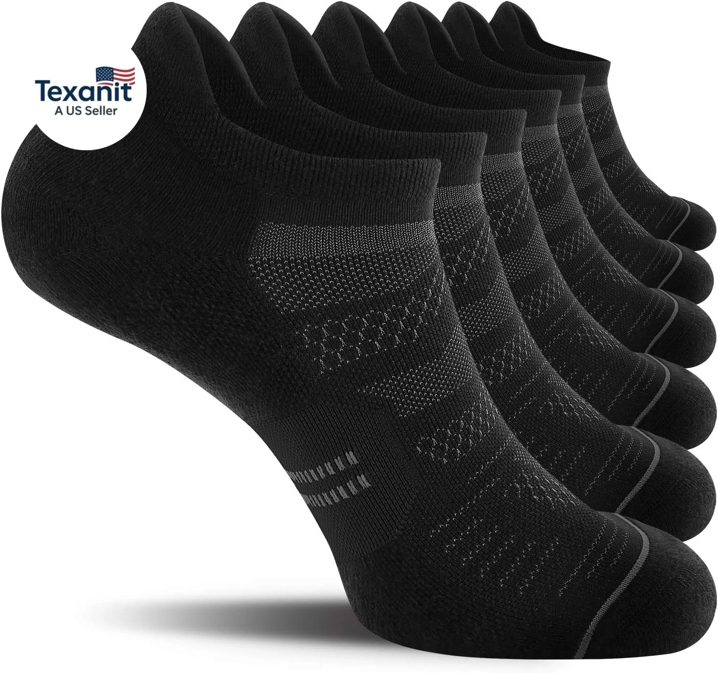 6 Pack Men'S Running Ankle Socks with Cushion, Low Cut Athletic Sport Tab Socks