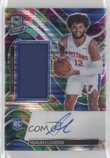 2021 Panini Spectra Rookie Jersey Celestial Prizm 84/99 Isaiah Livers Auto 0gt4