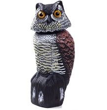 Fake Owl Decoys To Scare Birds Away Rotating Head Nature Enemy Scarecrow Statues