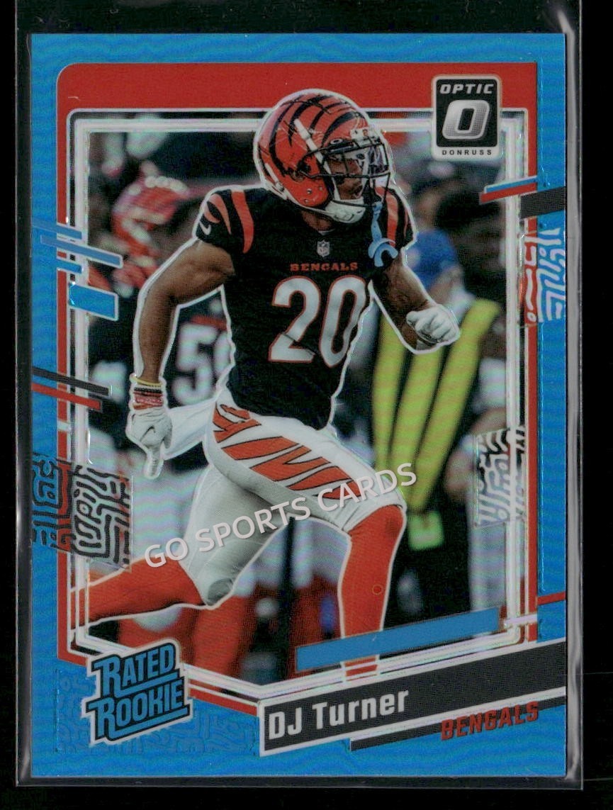 2023 Panini Donruss Rated Rookie Optic Aqua Prizm 251 /299 DJ Turner #220 RC