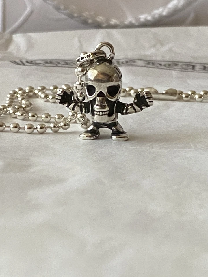 ХРОМ СЕРДЦА FOTI ЧЕРЕП ПОДВЕСКА С 24 ДЮЙМОВ МЯЧ ЦЕПОЧКА - Изображение 2 из 4