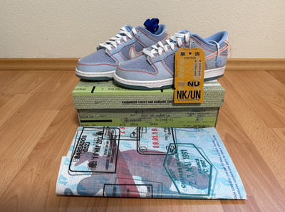 Nike Dunk Low x Union LA Passport Pack Blue Argon UK 7.5 US 8.5 EURO 42 100%Neu!