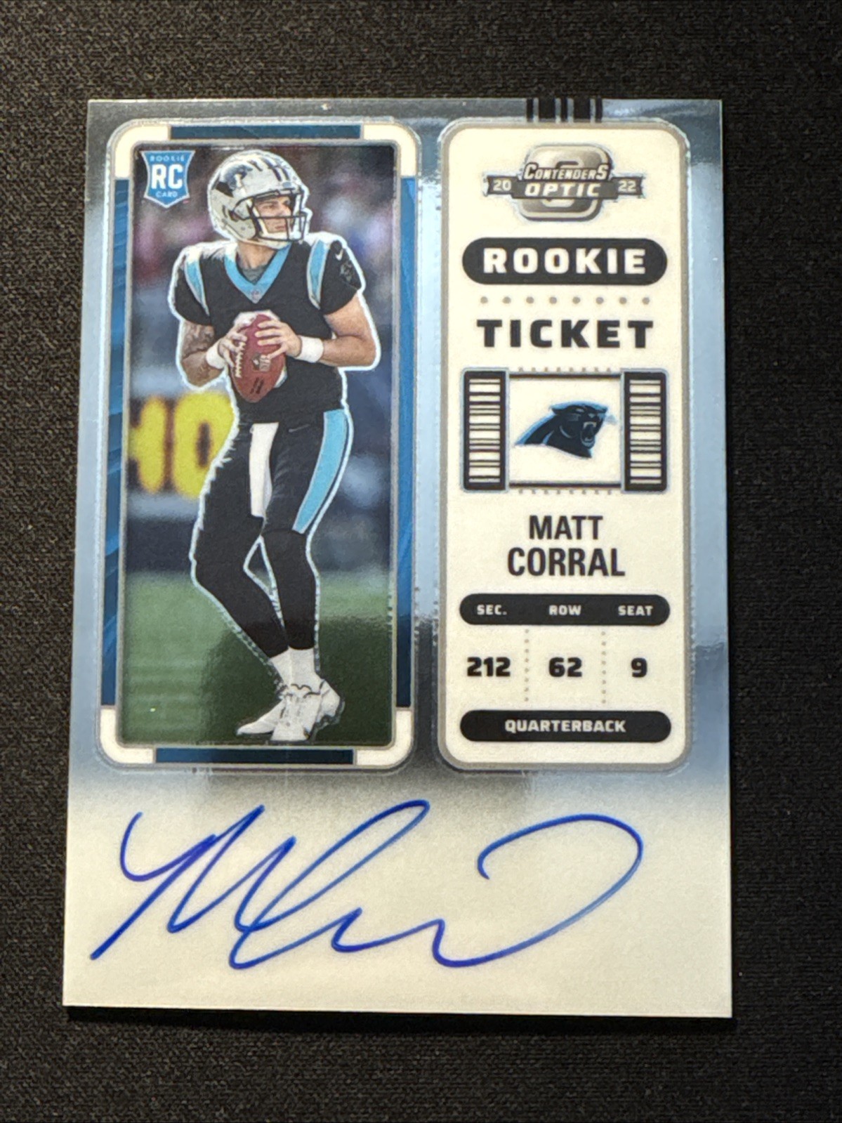 Matt Corral 2022 Contenders Optic Silver Autograph Rookie Panthers