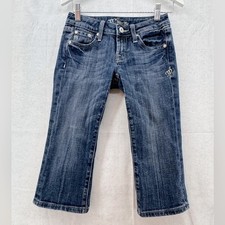 Miss Me Girls Denim Capris size 10 Studded Back Pockets Jeans