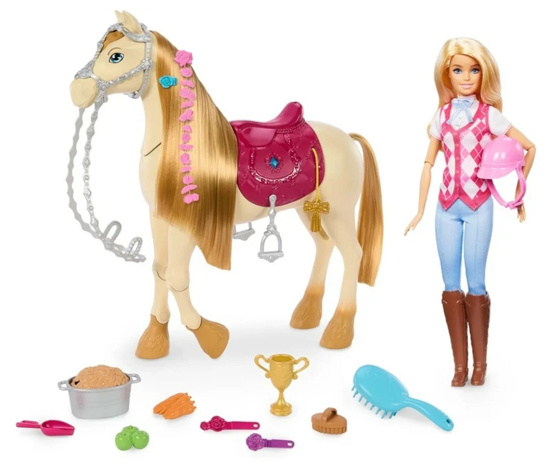 Figurine Barbie – Cheval Meadow Mares, Libellule Bleue, 2001 (Occasion)