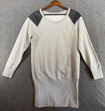 Maurices Sweatshirt Gray Black Detail Dress Ribbed Hem Front Pockets Size Small