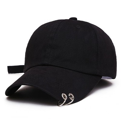Unisex Mens Womens Solid Color Adjustable Baseball Cap Metal Rings Plain Hat New