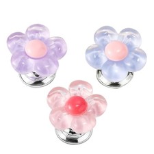 3pcs Car Push Start Button Cover, 3 Colors Flower Starter Covers Engine