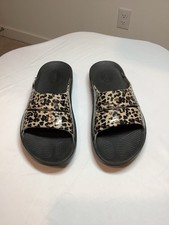 Cheetah Print Slides- Oofos Sandals W Size 8-10 Medium