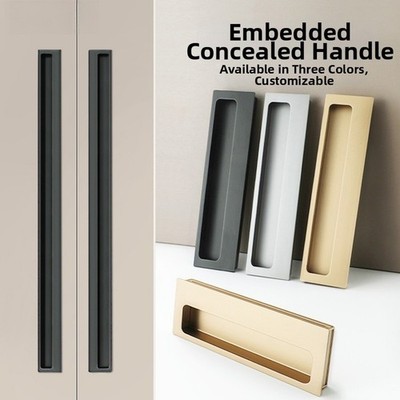 Minimalistischer Schrankgriff Unterputz Design in Bronze Schwarz Grau Optionen