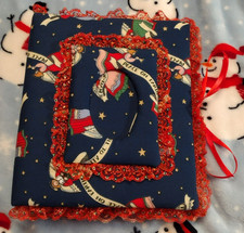 Vtg Christmas Quilt Handmade Photo Scrapbook Susan Wright Peace On Earth Angels