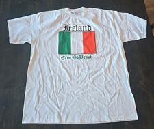 Vintage Ireland Shirt Mens XL White Irish Flag Erin Go Bragh St Patricks Day 90