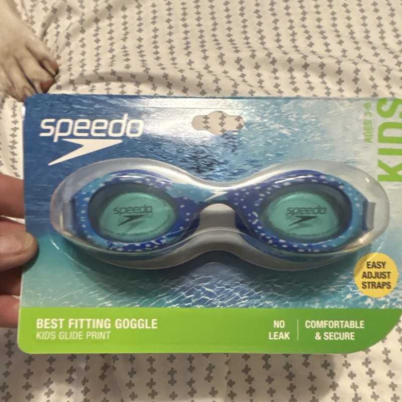 Speedo Best Fitting Goggle Kids Glide Print Goggles Blue/Gray Anti-Fog UV
