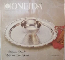 SILVERPLATE Oneida Georgian Scroll Chip and Dip Server