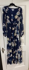 NWT Nine West blue floral DRESS Sheer Size 6