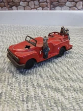 Vintage 1950s Japan Tin Litho Friction 7” Fire Truck, ( Parts Only)