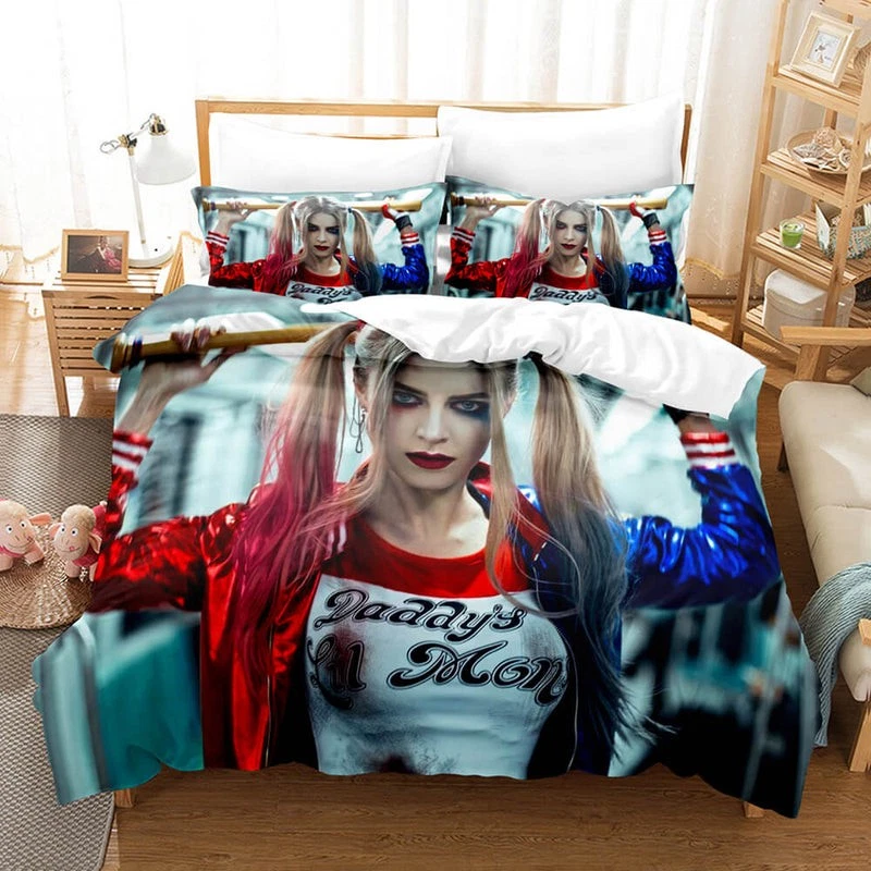 Joker Harley Quinn Cosplay Bedding Set Doona Cover Without Filler