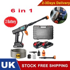 48V Portable Cordless Car High Pressure Washer Jet Water Wash Cleaner Gun UK