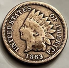 1863 Indian Head Cent Civil War Era 162 Yrs Old Bold Date Sharp Reverse JC1731