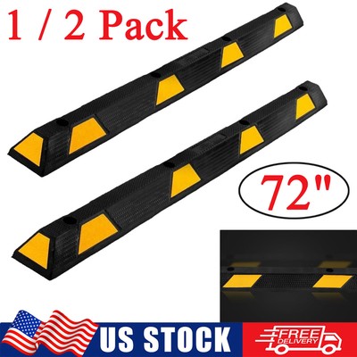 72'' Rubber Parking Block RV Trailer Wheel Tire Stopper Garage Vehicle Driveway