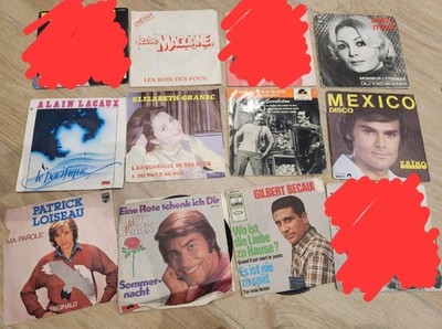 Konvolut 9 Vinyls 45T 70/80er Jahre - Französisches Lied & Sorten