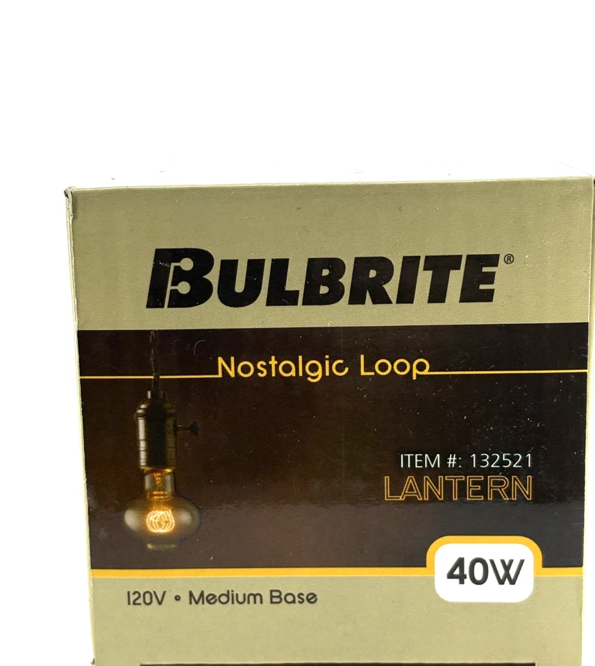NEW! BULBRITE NOSTALGIC LOOP 40W A21 120V EDISON BULB Lantern Vintage Look - Image 3 of 4