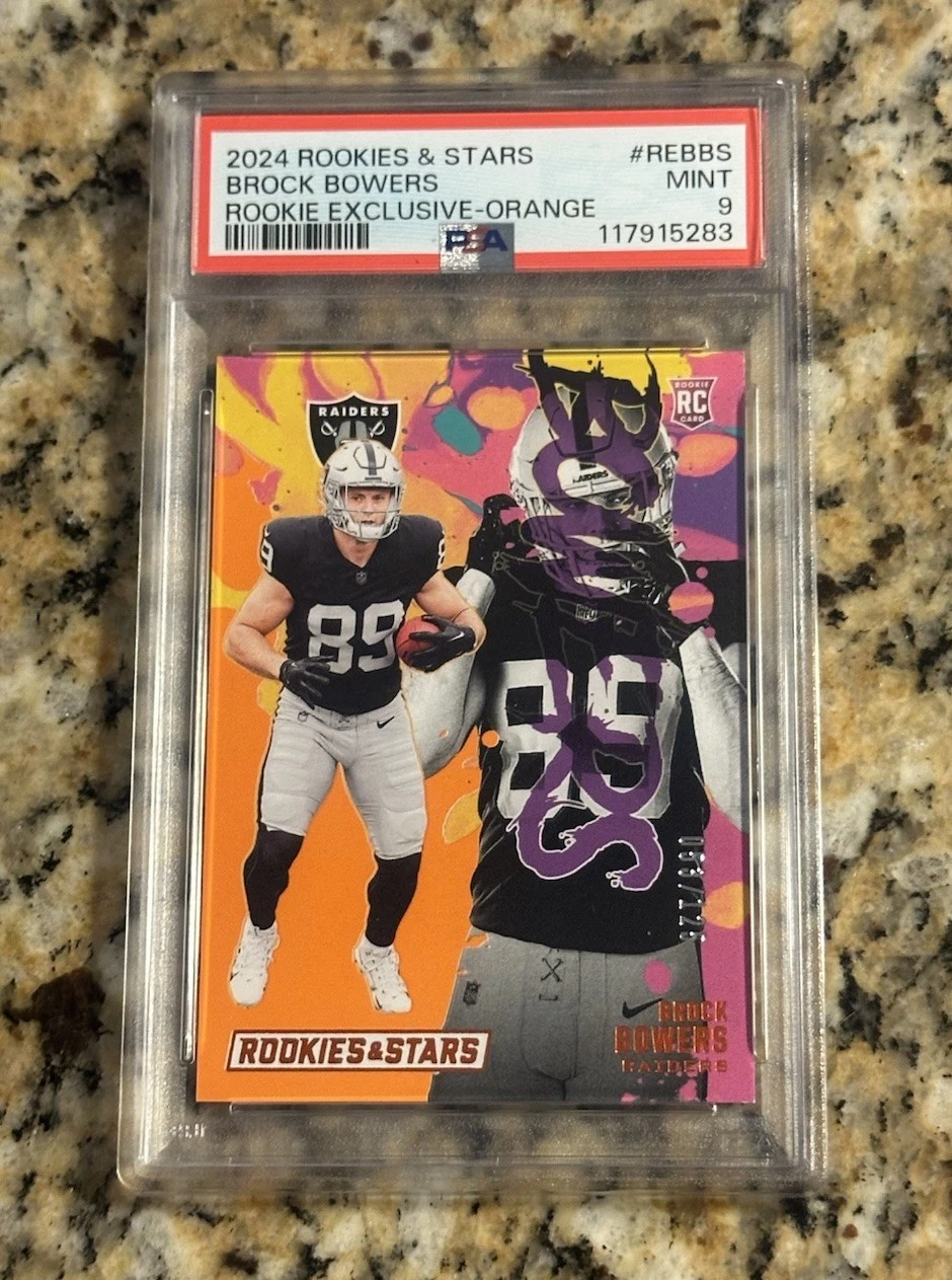 Brock Bowers Panini Rookies & Stars Rookie Exclusive #REBBS Orange