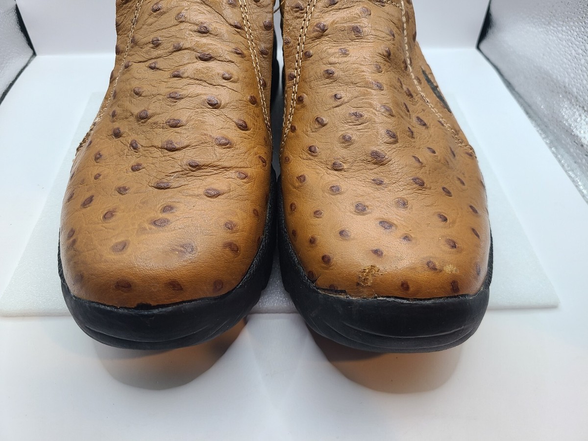 Roper Men\'s Size 8.5 Ostrich Print Leather Clog Slip On Shoes Amazon.com | ROPER Mens Clearcut Low Ostrich Lace-Ups 7 D  main image 4