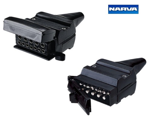 Narva 12 Pin Flat Trailer Male Plug & Female Socket c/w Reed Closed ...