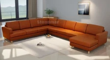 4PC NEW EURO DESIGN SECTIONAL LEATHER SOFA S1835B CUSTOM MADE OPTIONS AVAILABLE