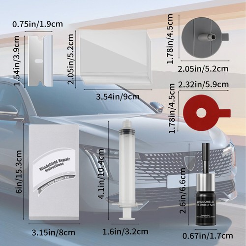 Auto Repair Fluid Reparaturharz Autofenster Glas Crack Chip Repair Tool Kit - Bild 3 von 12