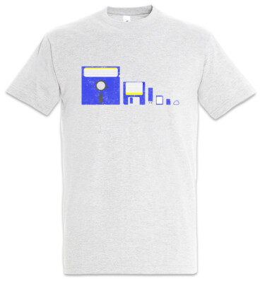 Memory Evolution T-Shirt Fun Geek Nerd USB CD Computer Science Scientist Admin