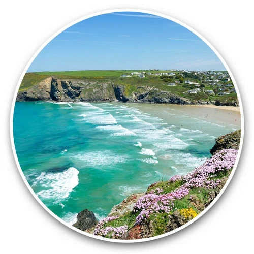 2 x Vinyl Stickers 20cm  - Mawgan Porth Corwall Beach  #45691
