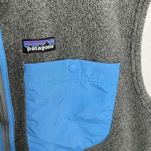 Patagonia Synchilla Vest Mens Large Gray Blue Karstens Fleece Zip Outdoor Preppy - Picture 2 of 12