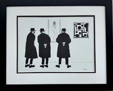 J. Herr "Connoisseurs" NEW FRAMED Humorous ART Jewish  Mid Century