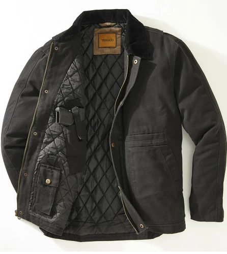 Venado Concealed Carry Jacket for Men - Heavy Duty Canvas - Conceal Carry Pocket - product listing photo