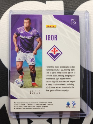 2022-23 Panini Chronicles Phoenix Igor RC #234 Blue Mojo Prizm 15/16 FIORENTINA - Bild 2 von 2