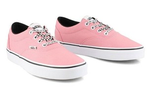 pink checkered vans with laces
