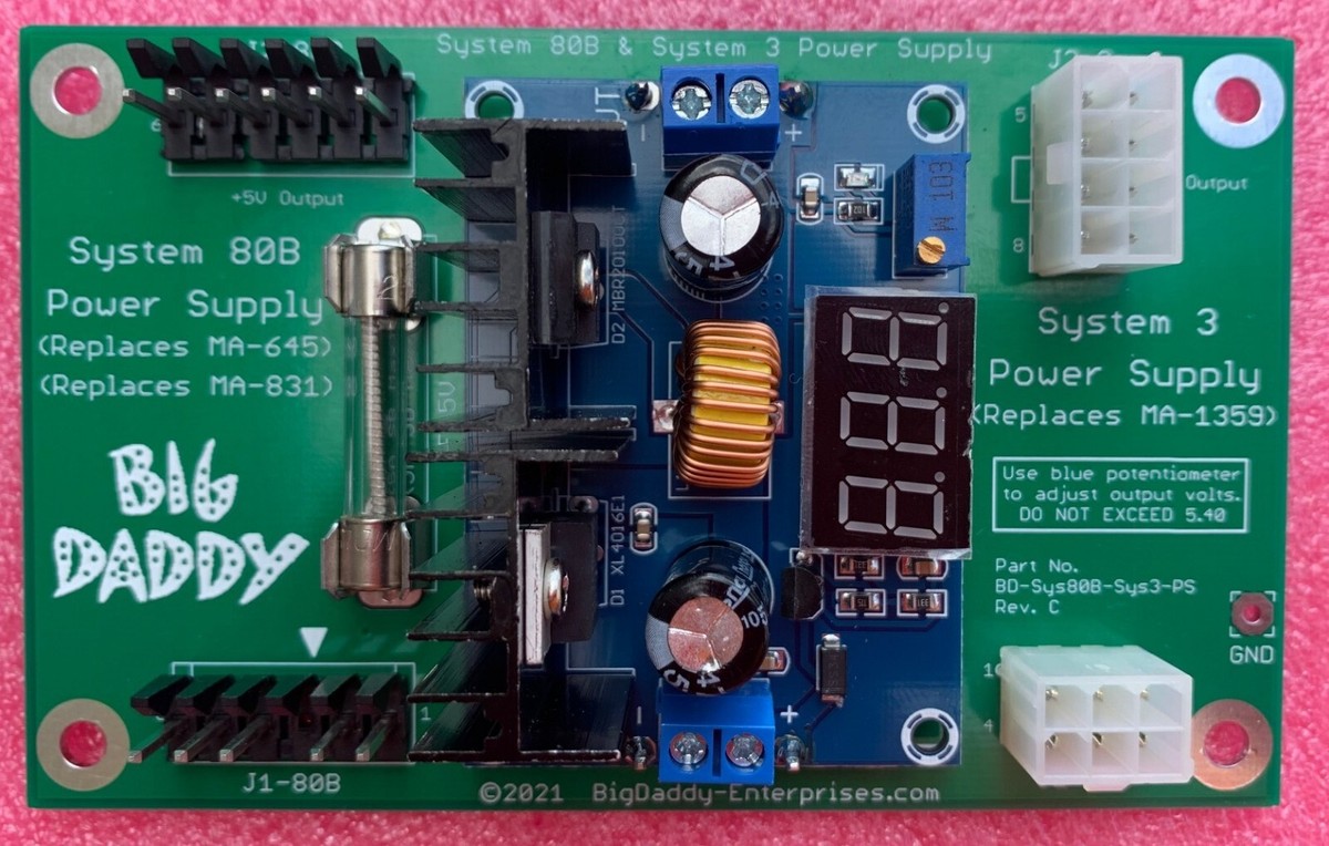 Big Daddy Power Supply for Gottlieb System 80B Pinball