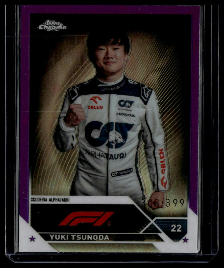 2023 Topps Chrome Formula 1 #55 Yuki Tsunoda PORTRAIT Purple Refractor #/399