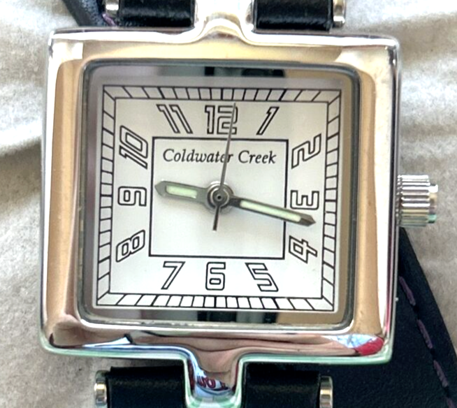Coldwater Creek Wrap Watch Women Silver Tone Square White 
