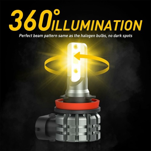 AUXITO H8 H11 LED Fog Light DRL Driving Bulb 4000LM Golden Yellow Super Bright - Picture 3 of 12