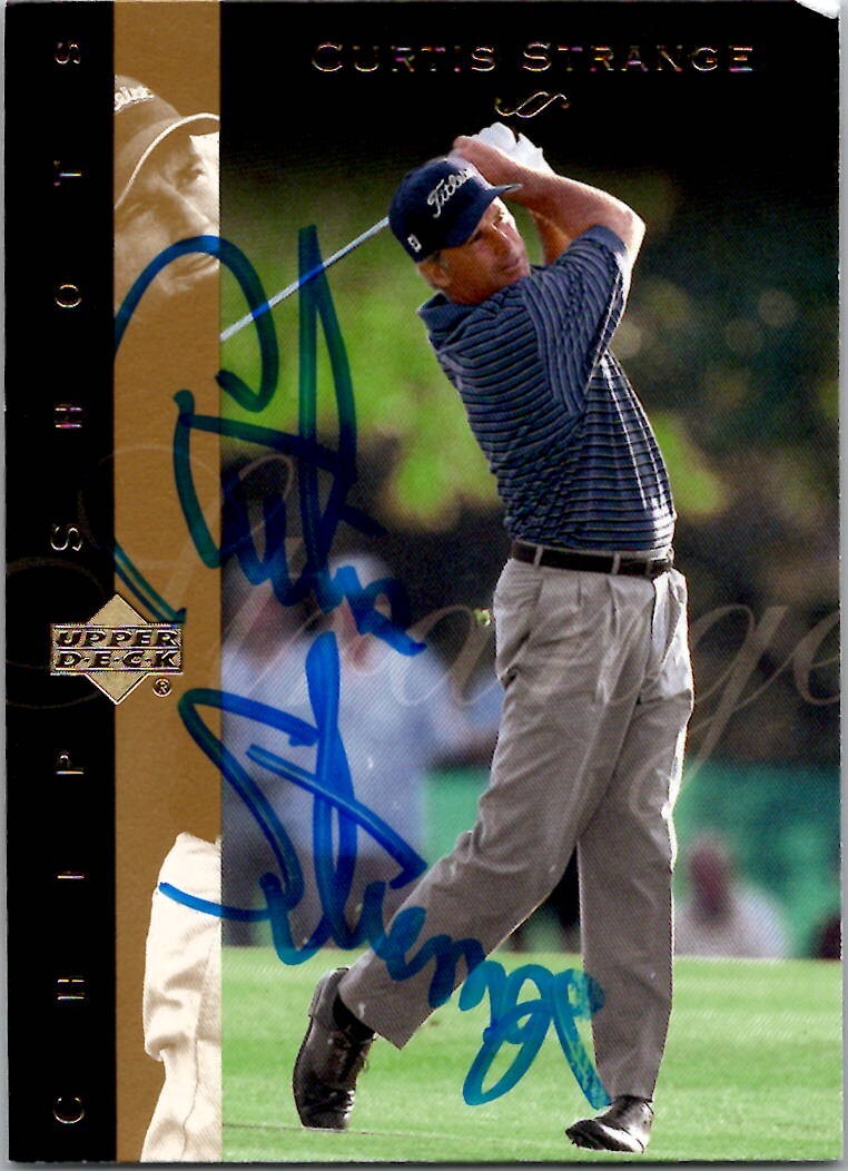 CURTIS STRANGE SIGNED AUTOGRAPH 2003 UPPER DECK #100 CARD PGA TOUR