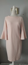 Calvin Klein dress  Size 6  Color Pink Style Shift 3/4 Sleeves Ruffles Zipper 