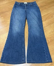 Todd Oldham Jeans TO2 Vintage Y2K Flare Mid Rise Medium Wash 29/30 adjusted Flaw