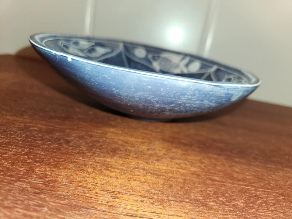 Raro Cuenco de Cerámica Negro Longshan Chino MCM 60 Antiguo Grabado Gres Raro Foto 3 de 4