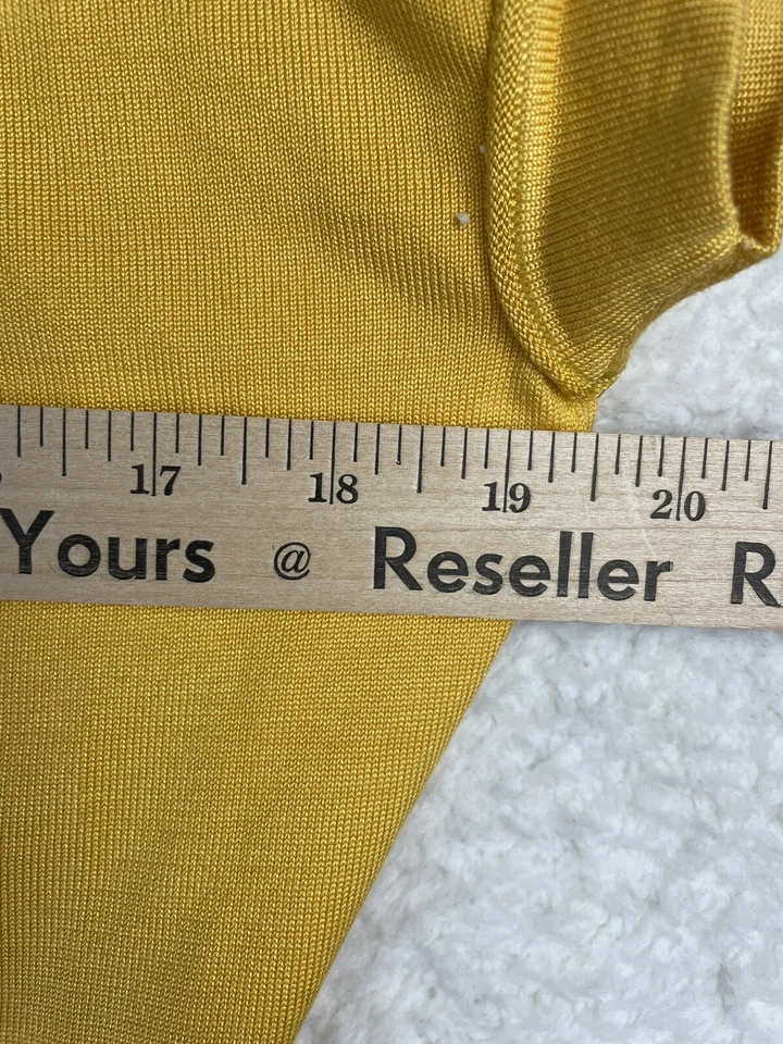 Blusa Ellen Tracy para mujer talla L amarilla vintage manga corta mezcla de seda envolvente nueva con etiquetas Foto 3 de 4