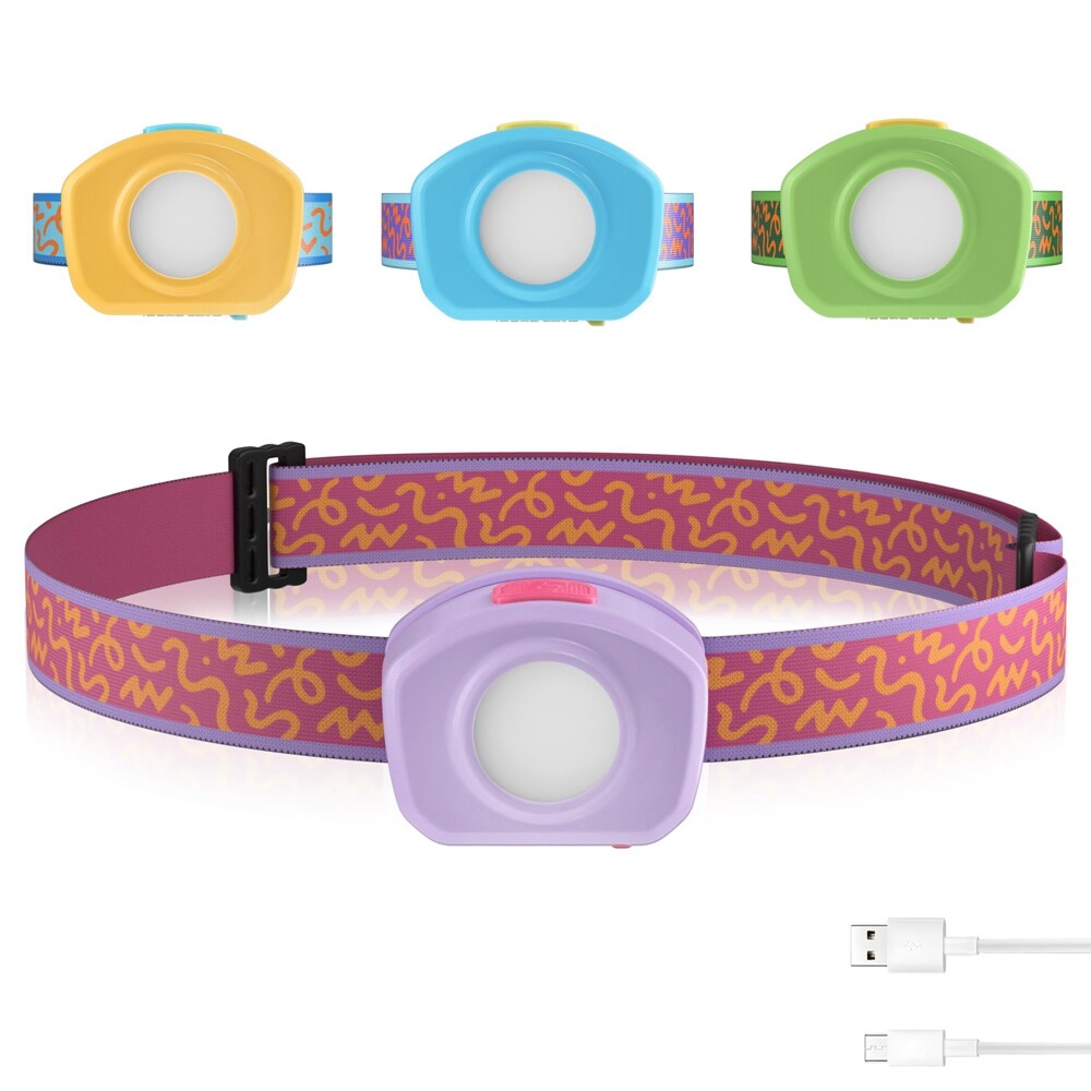 EverBrite LED Rechargeable Headlamp for Kids Headlamp w/RGB Mode 3 Lighting Mode