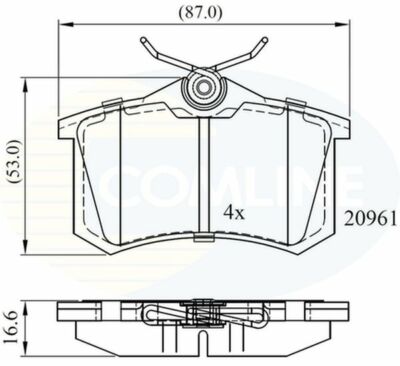 Rear Brake Pads FOR CITROEN BERLINGO I 1.6 05->11 CHOICE1/2 Diesel Comline