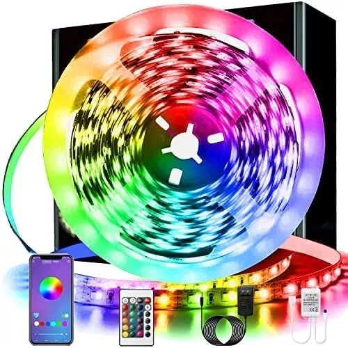 L8star 5m Led Strip Light Room Decor 16.4ft Led Lights Bedroom Decor RGB Colour